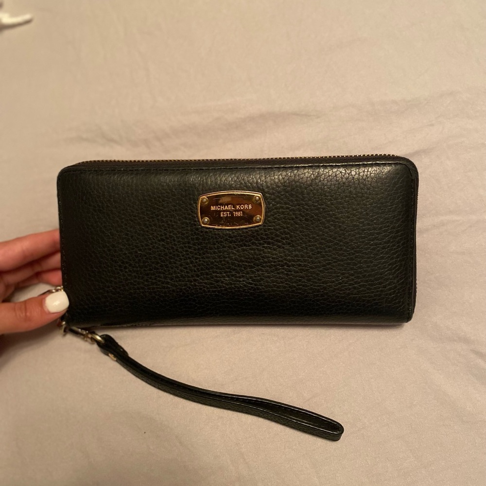 Black Michael Kors leather clutch